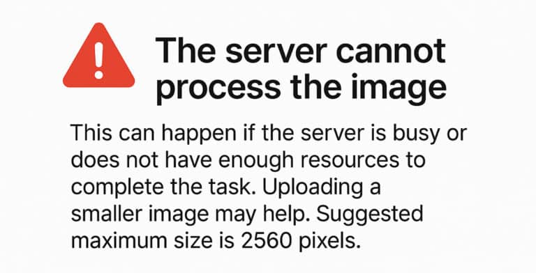 วิธีแก้ปัญหา The server cannot process the image